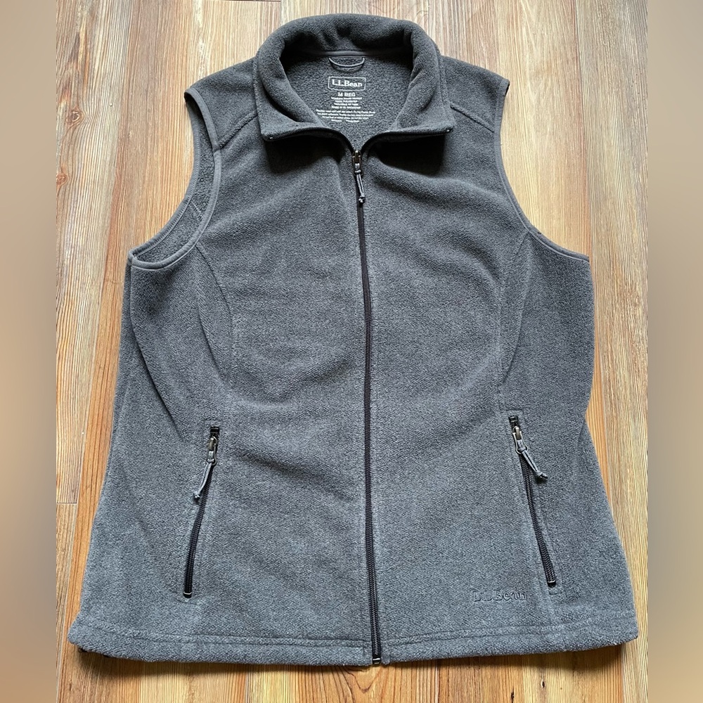 LL Bean Fleece Polartec Full Zip Vest - Women’s Medium Gray